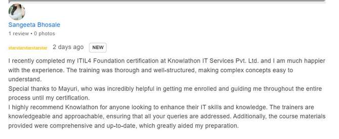 Learner feedback screenshot 22