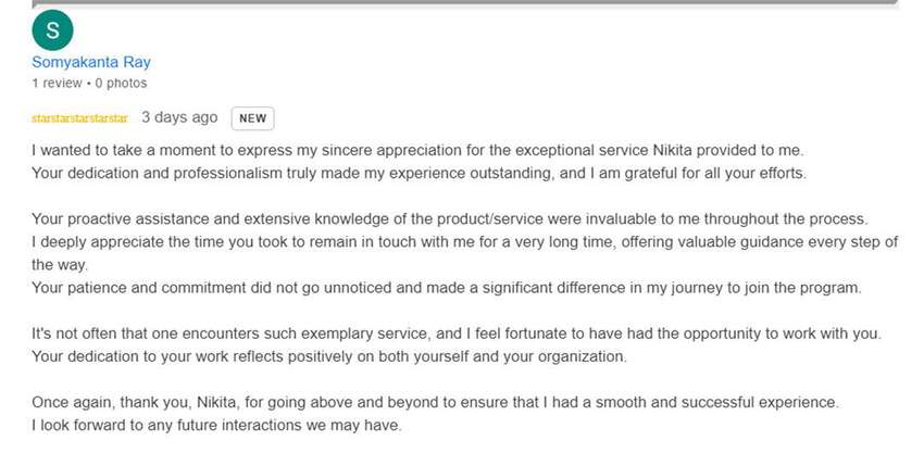 Learner feedback screenshot 26