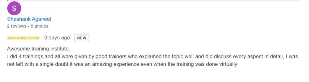 Learner feedback screenshot 25