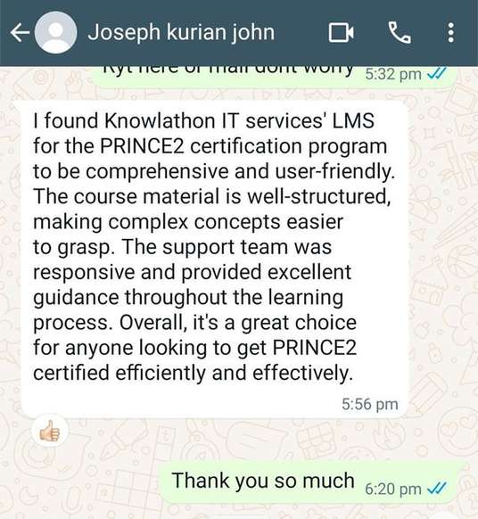 Learner feedback screenshot 9