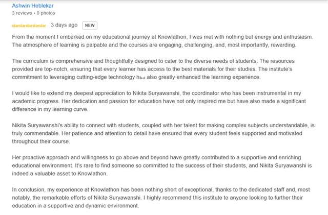 Learner feedback screenshot 30