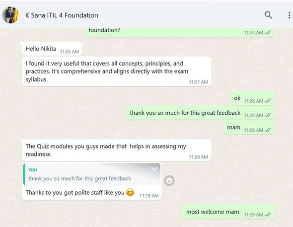 Learner feedback screenshot 7