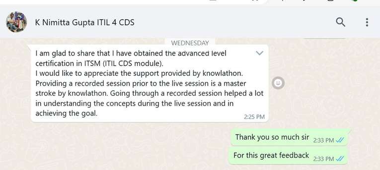 Learner feedback screenshot 17