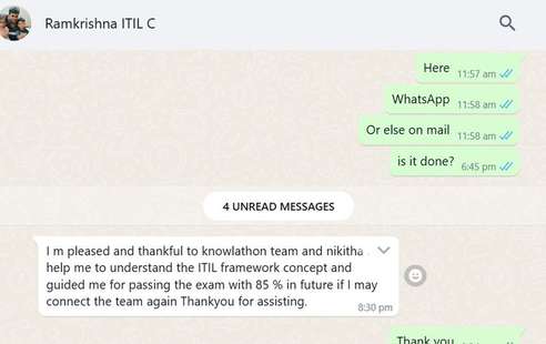 Learner feedback screenshot 1